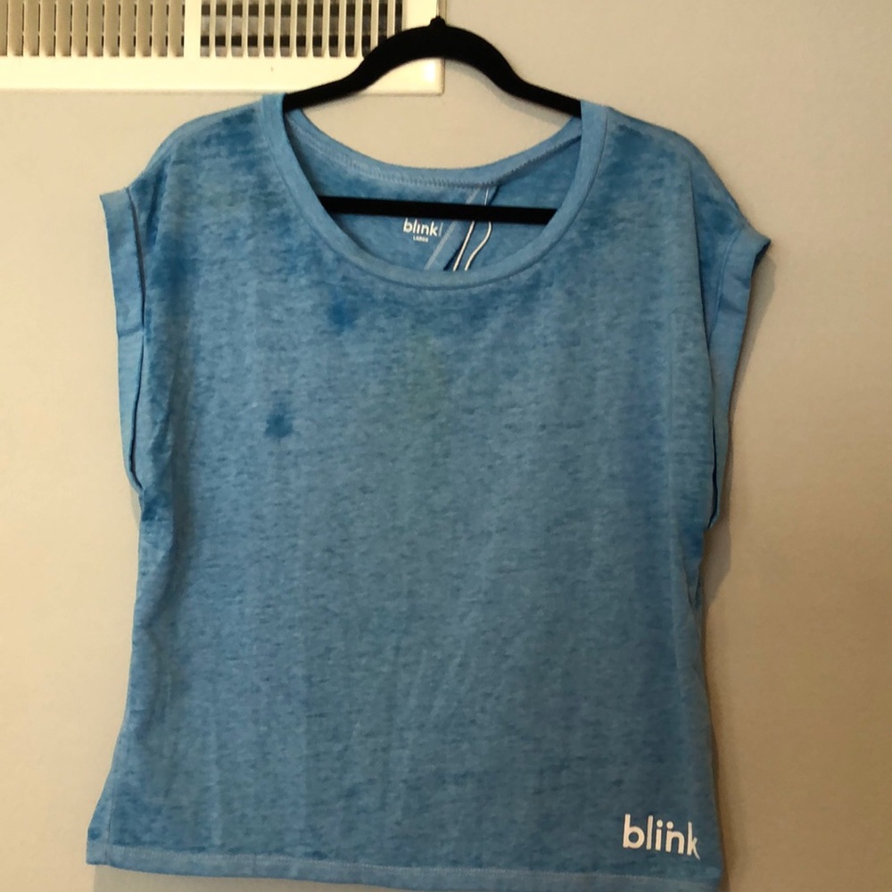 Blink Blue Bumwash Open Back Tee, L
